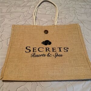 NEW Secret Resorts & Spas Tan Tote Bag